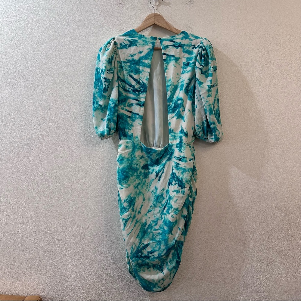AFRM Rilo Tie Dye Mini Ruched Dress Size M - Picture 9 of 13